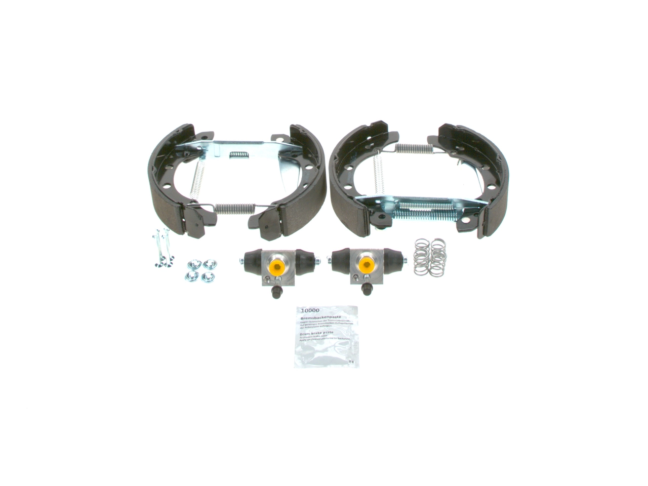 Sapatas do freio traseiras de tambor, montadas com cilindros, kit Bosch 0204114546 preço, a partir de 90,05 USD