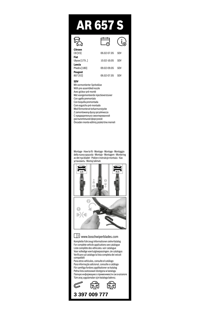 Compre 3397009777 Bosch Elástico da escova de limpador pára-brisas, kit