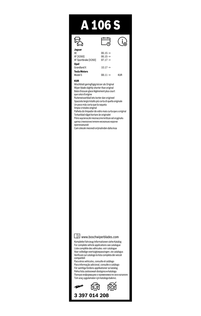 Limpa-pára-brisas do pára-brisas, kit de 2 un. Bosch 3397014208 preço, a partir de 28,23 USD