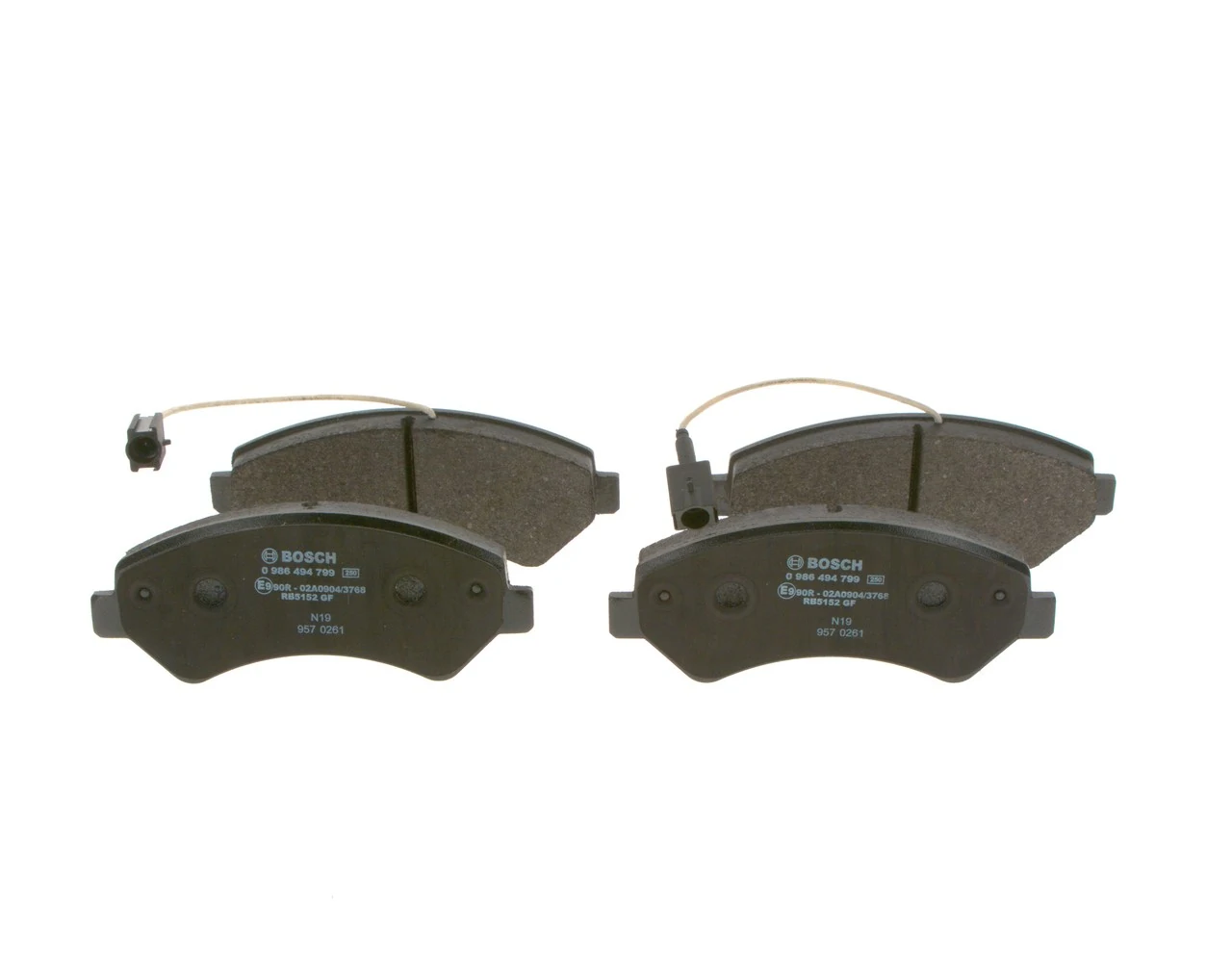 Sapatas do freio dianteiras de disco 0986494799 Bosch