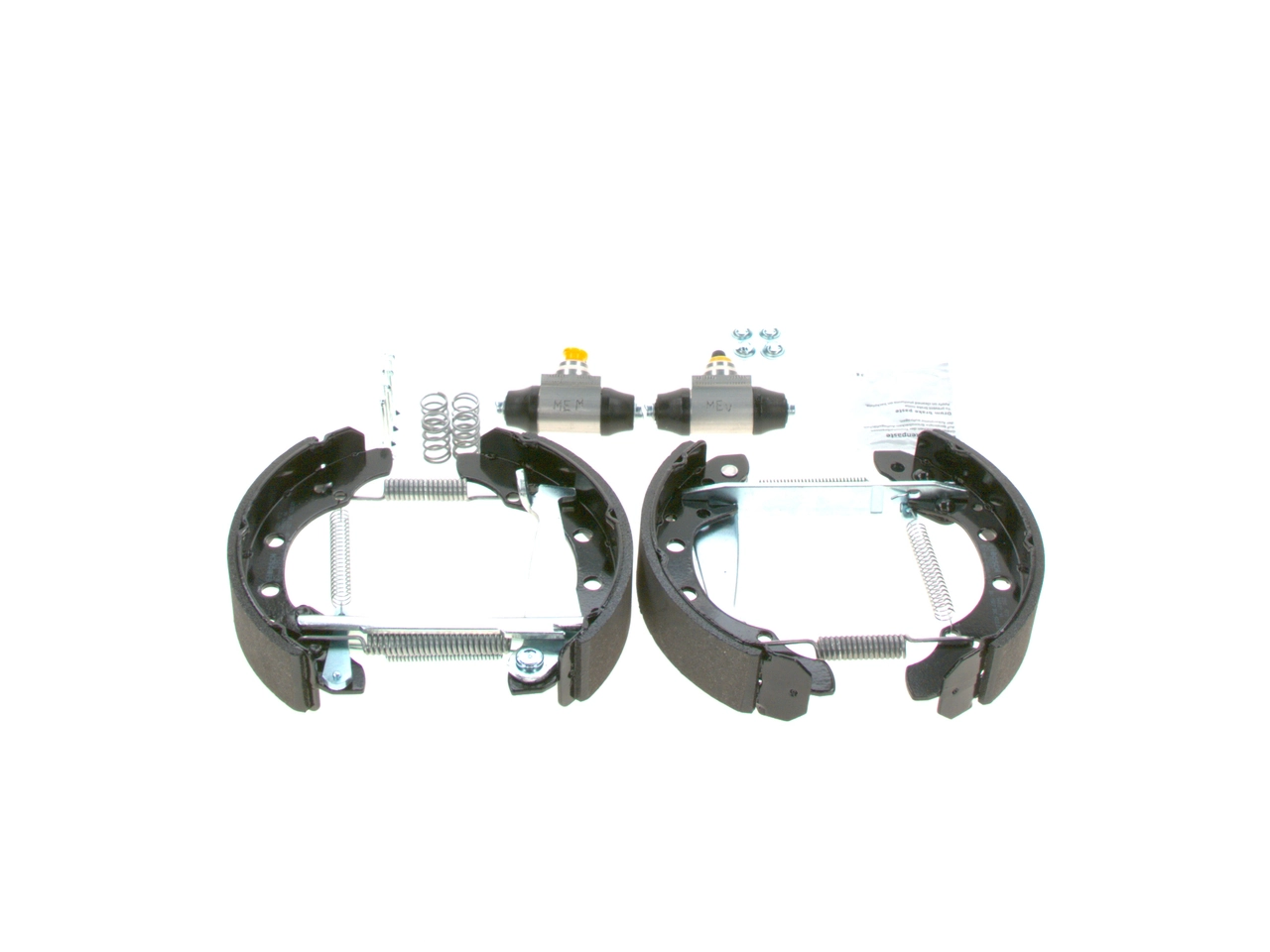 0204114682 Bosch Sapatas do freio traseiras de tambor, montadas com cilindros, kit