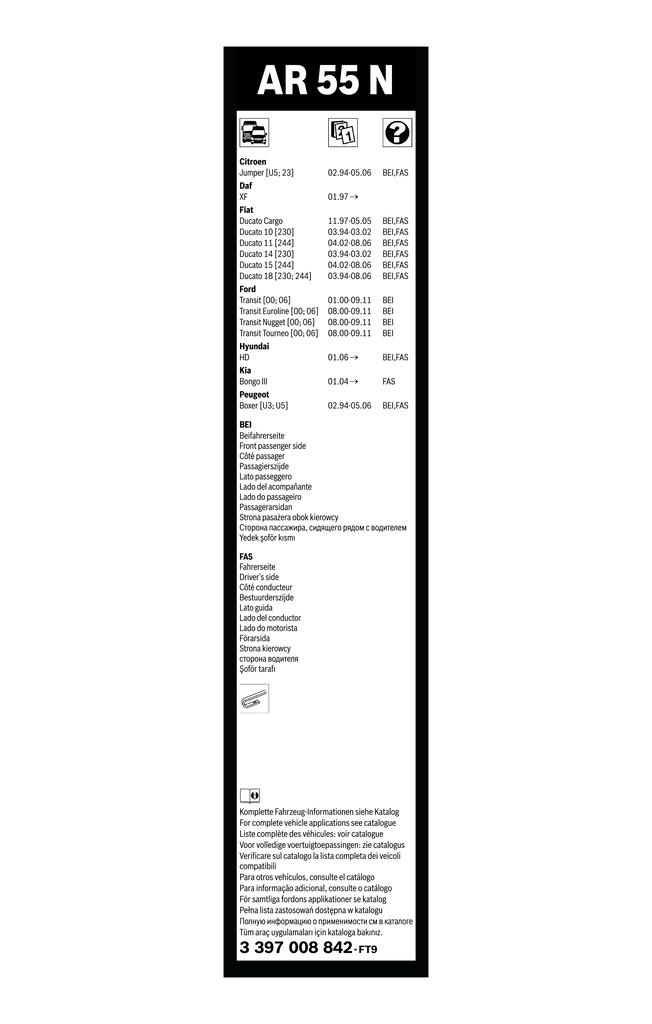 Compre 3397008842 Bosch Limpa-pára-brisas do pára-brisas de condutor