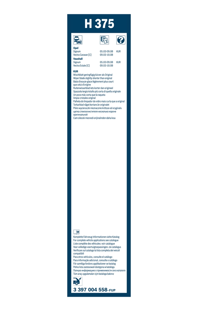 3397004558 Bosch Limpa-pára-brisas de vidro traseiro