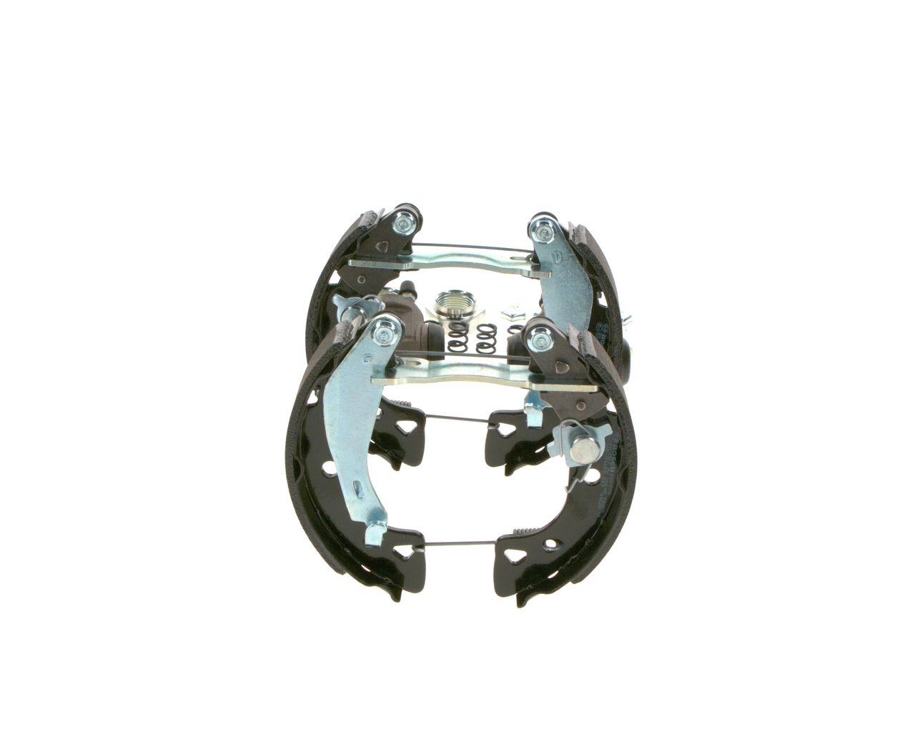 0204114027 Bosch Sapatas do freio traseiras de tambor, montadas com cilindros, kit