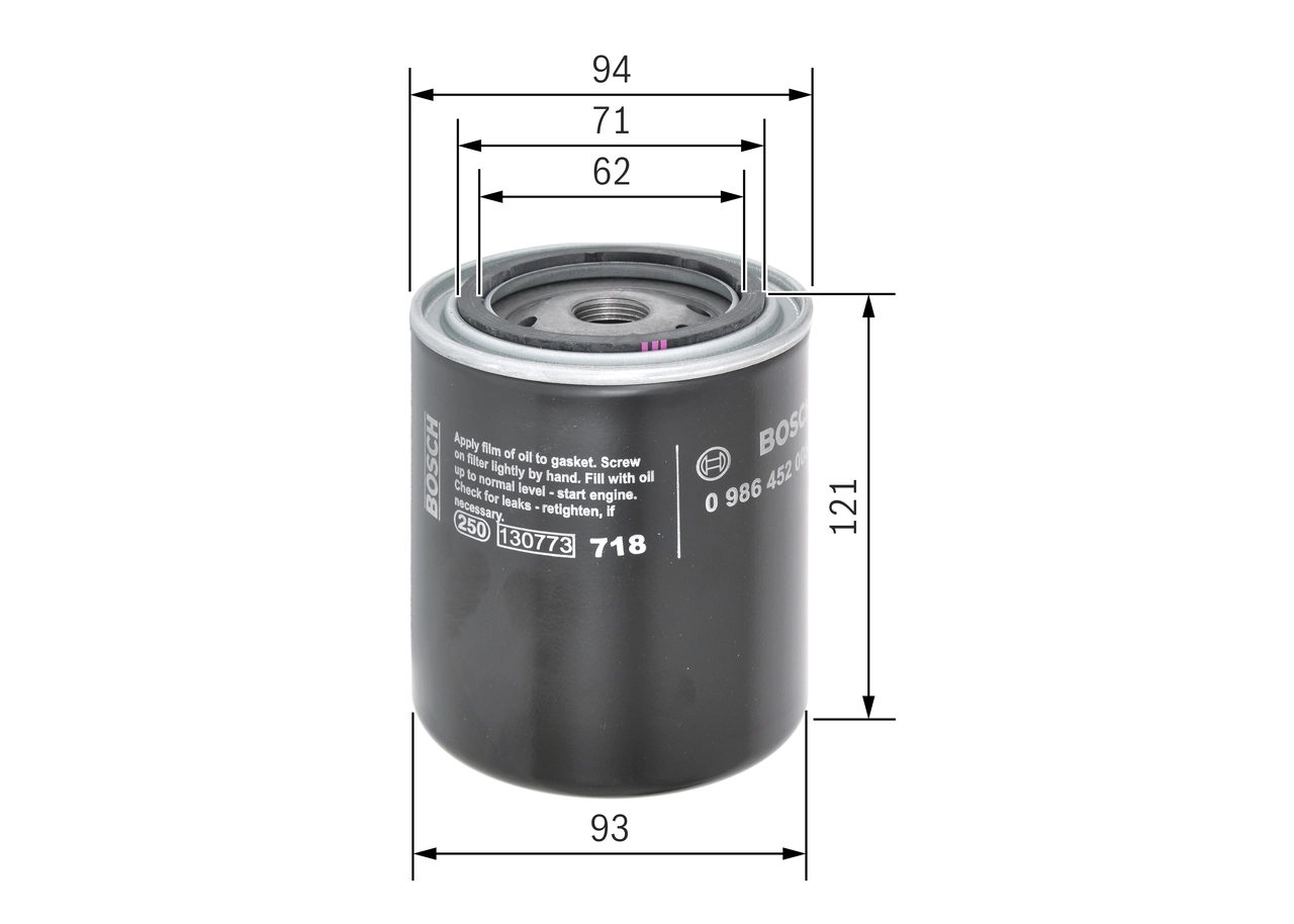 Compre 0986452005 Bosch Filtro de óleo