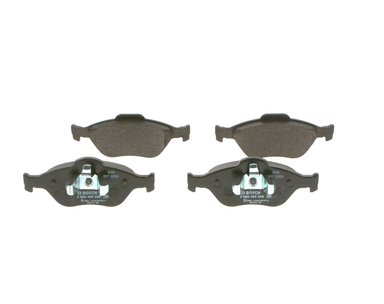 0986495220 Bosch Sapatas do freio dianteiras de disco