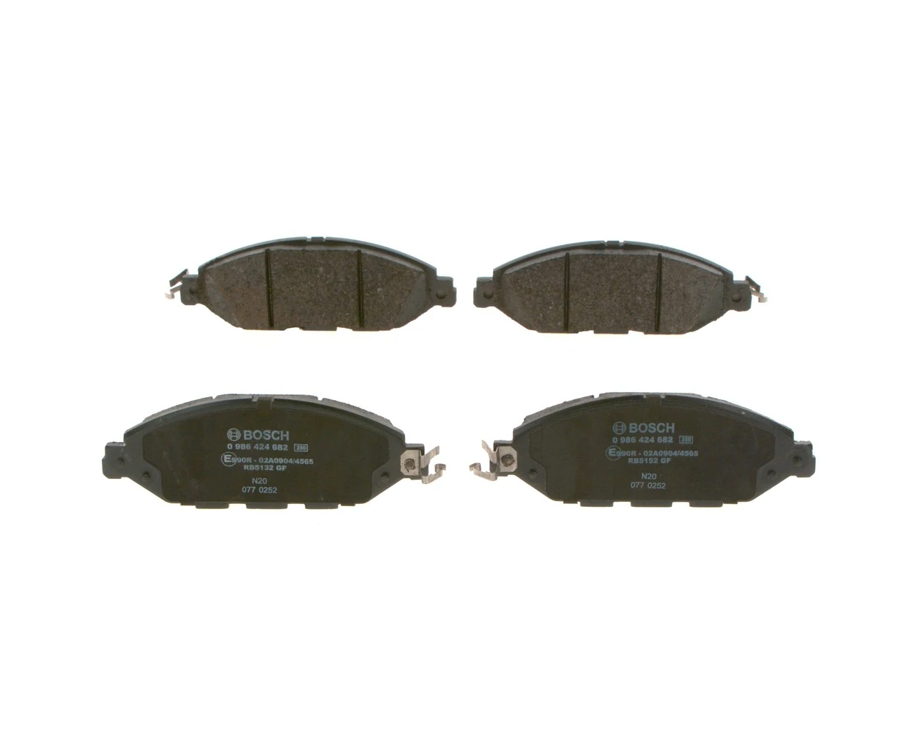 Sapatas do freio dianteiras de disco 0986424682 Bosch
