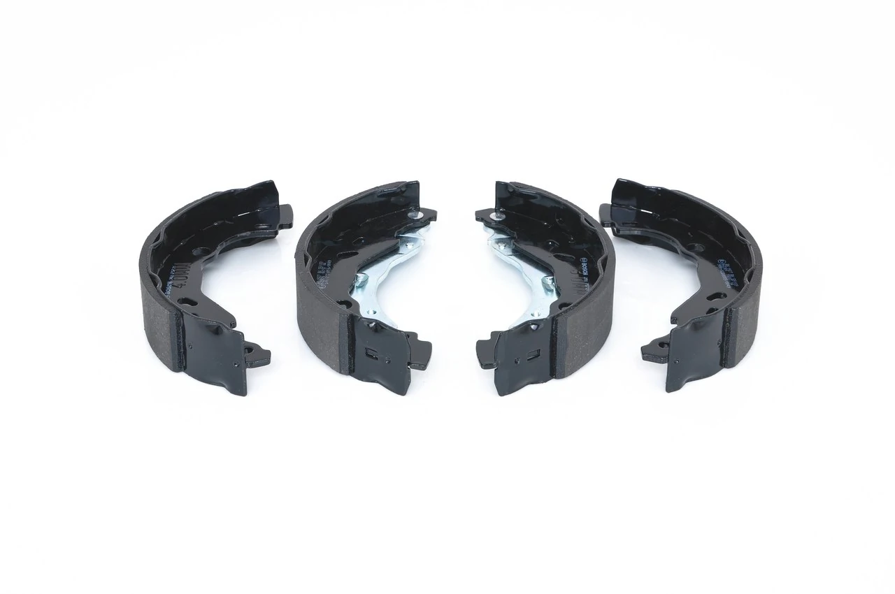 0986487940 Bosch Sapatas do freio traseiras de tambor, montadas com cilindros, kit
