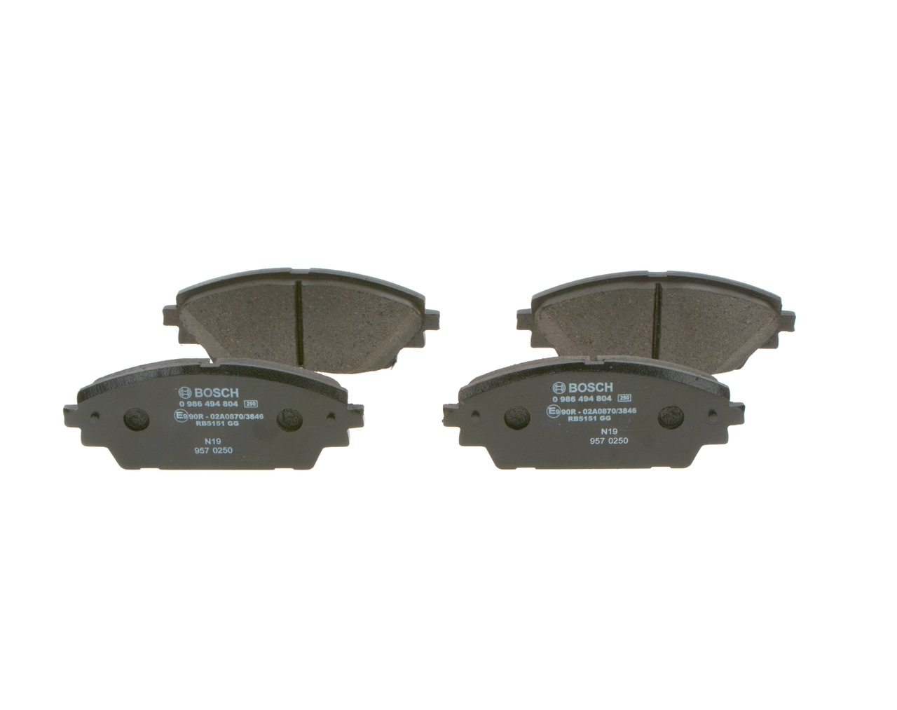 Sapatas do freio dianteiras de disco 0986494804 Bosch