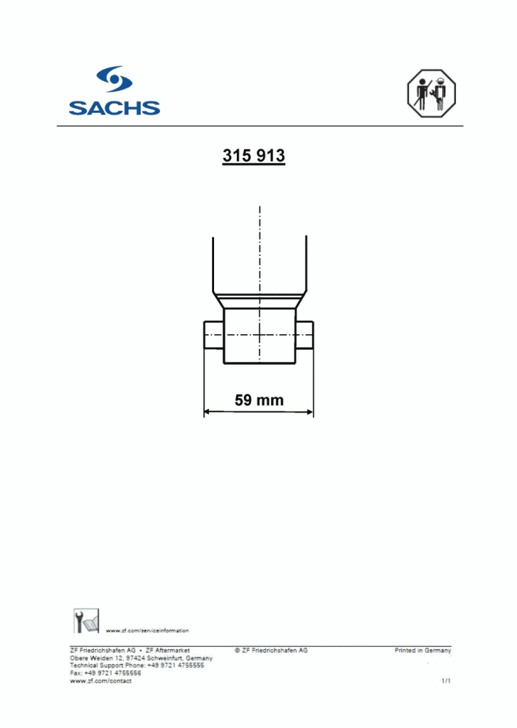 315913 Sachs Amortecedor traseiro