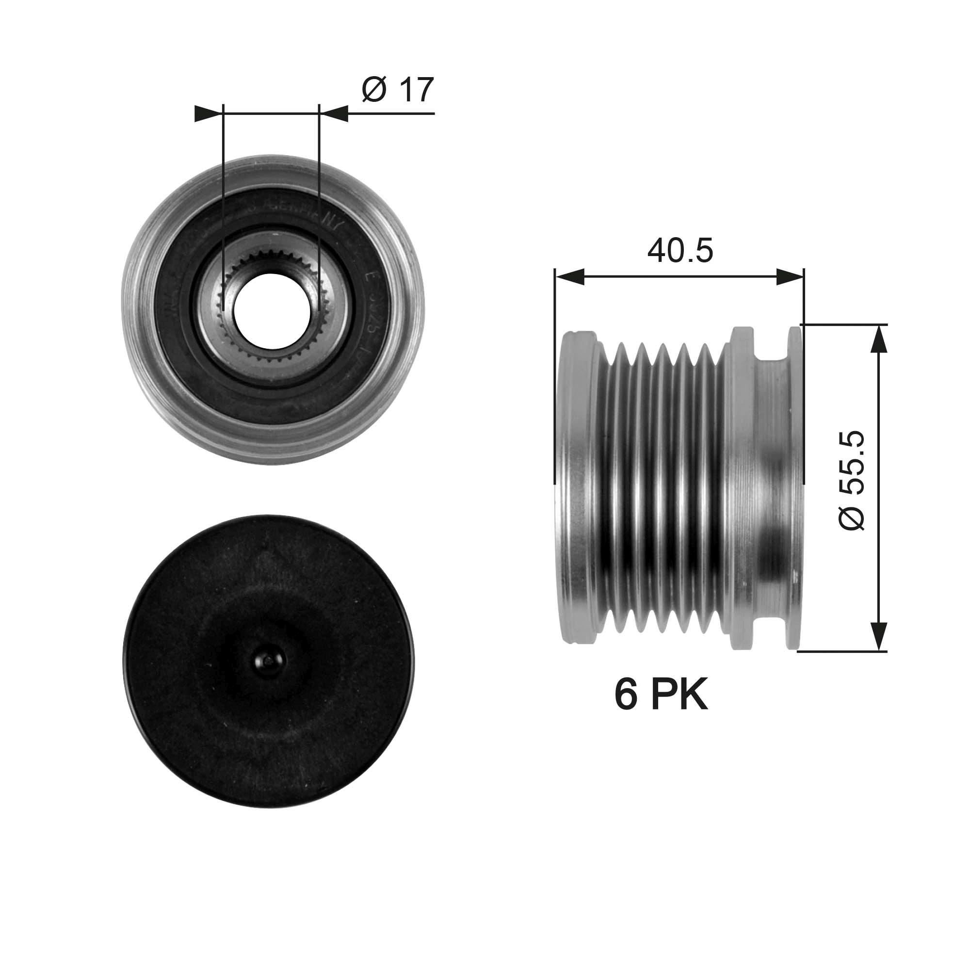 Polia do gerador para Volkswagen Passat B2 32B