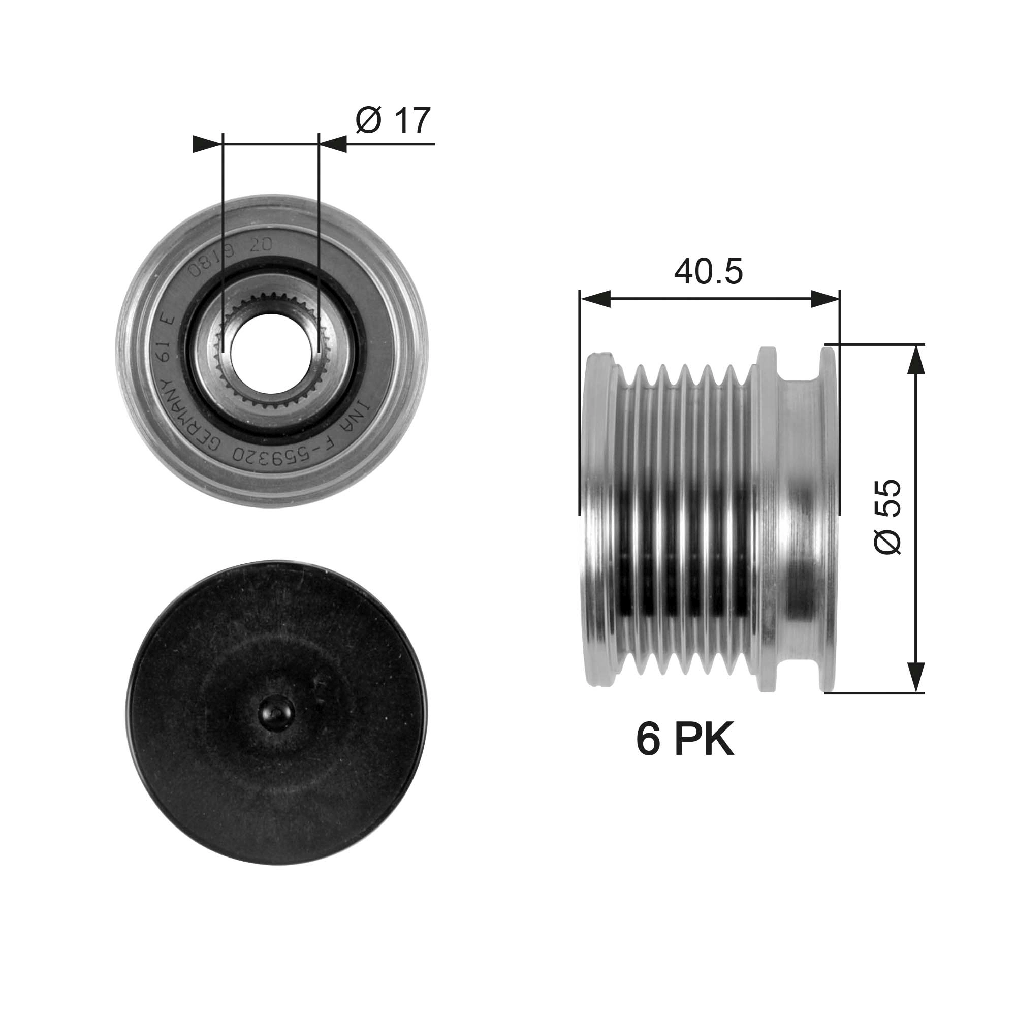Polia do gerador para Mercedes E  W210