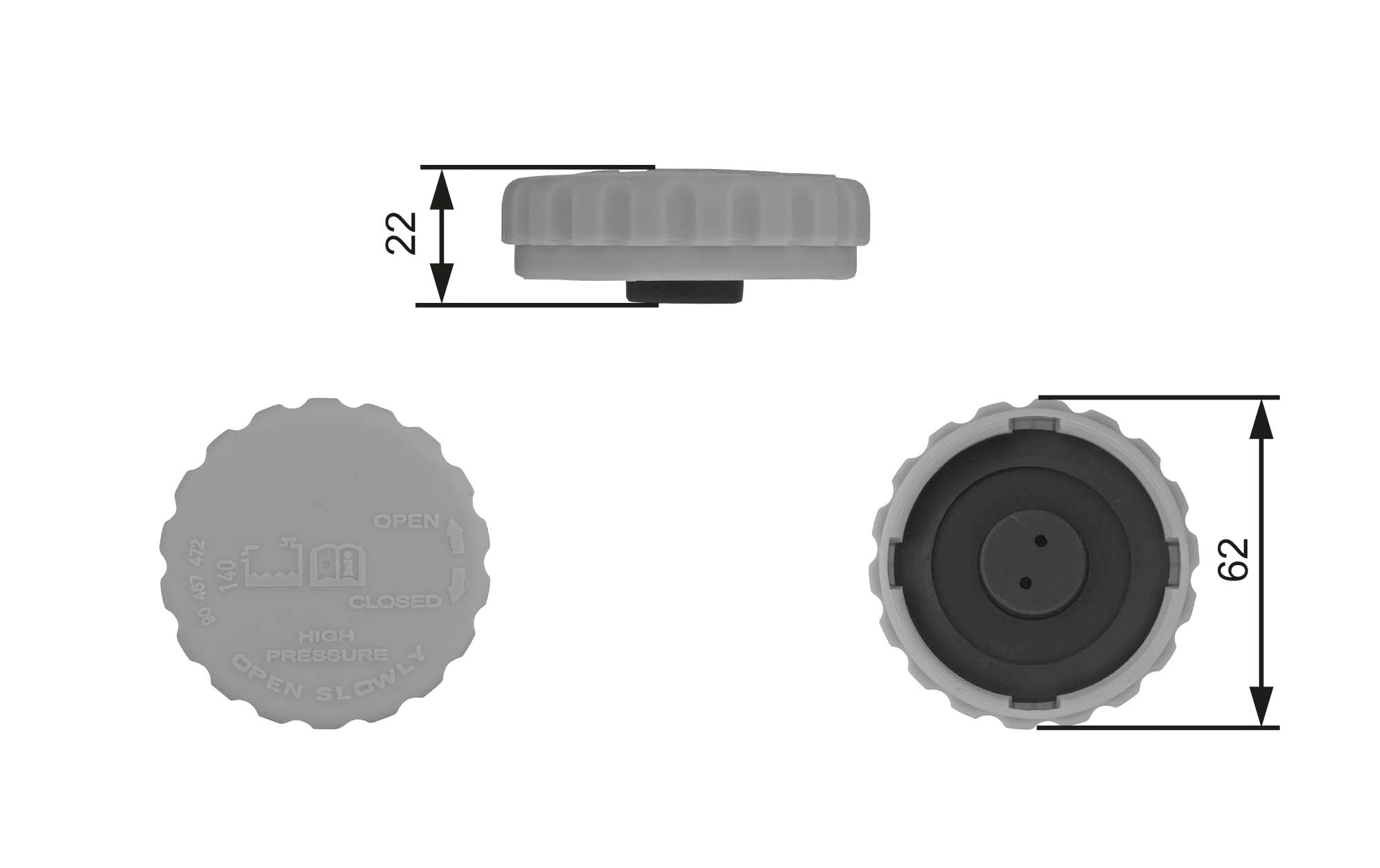 Tampa (tampão) do tanque de expansão Mahle Original CRB126000S preço, a partir de 4,56 USD