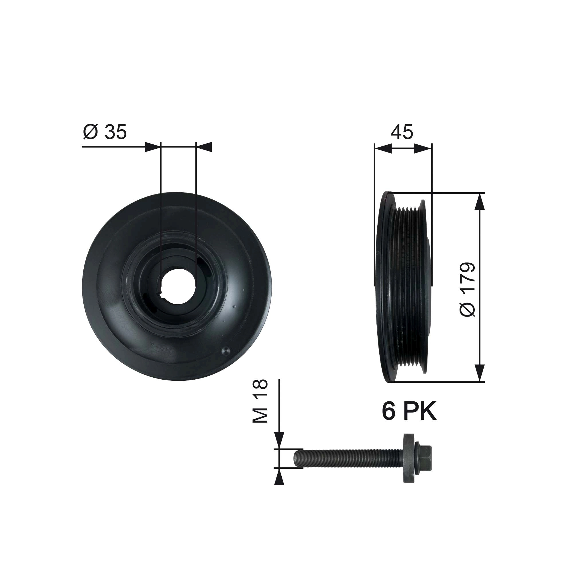 Polia de cambota para Opel Astra G F35