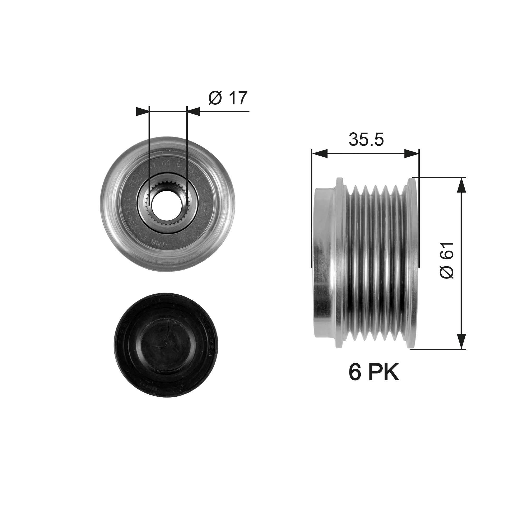 Polia do gerador para Chevrolet Captiva I C100