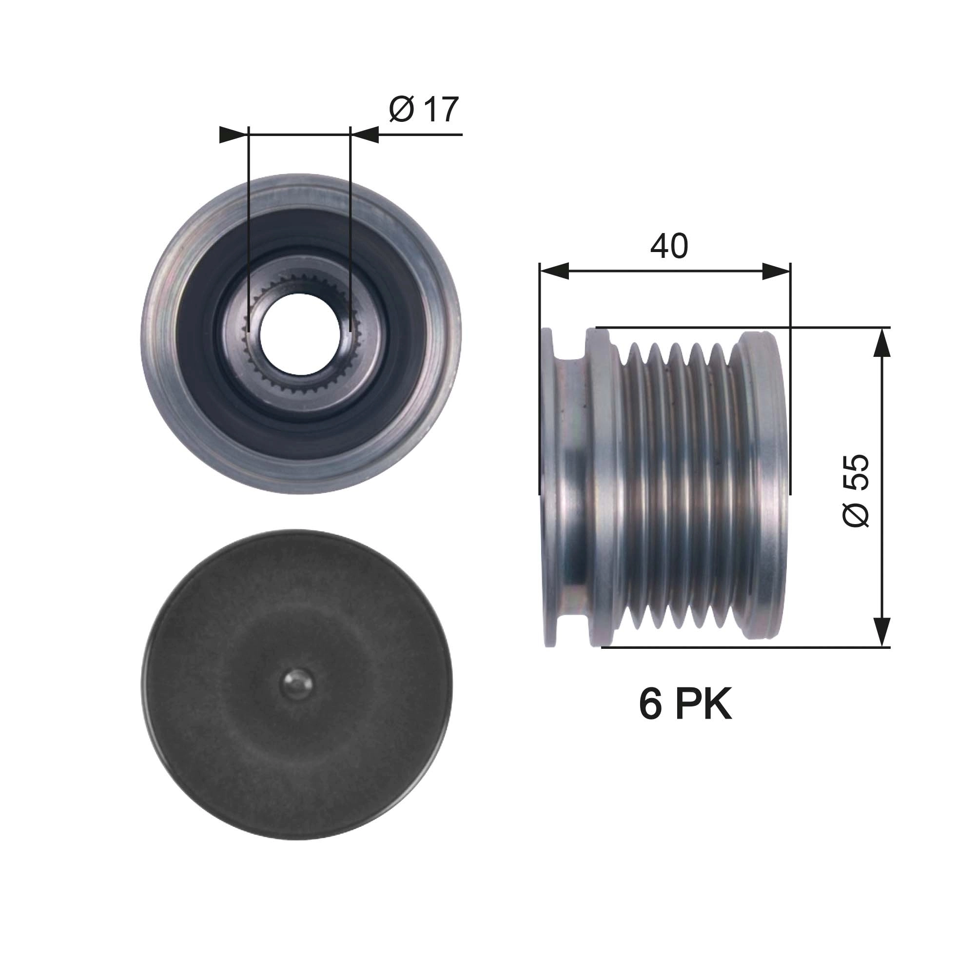Polia do gerador para Audi A6 C7 4G2, 4GC