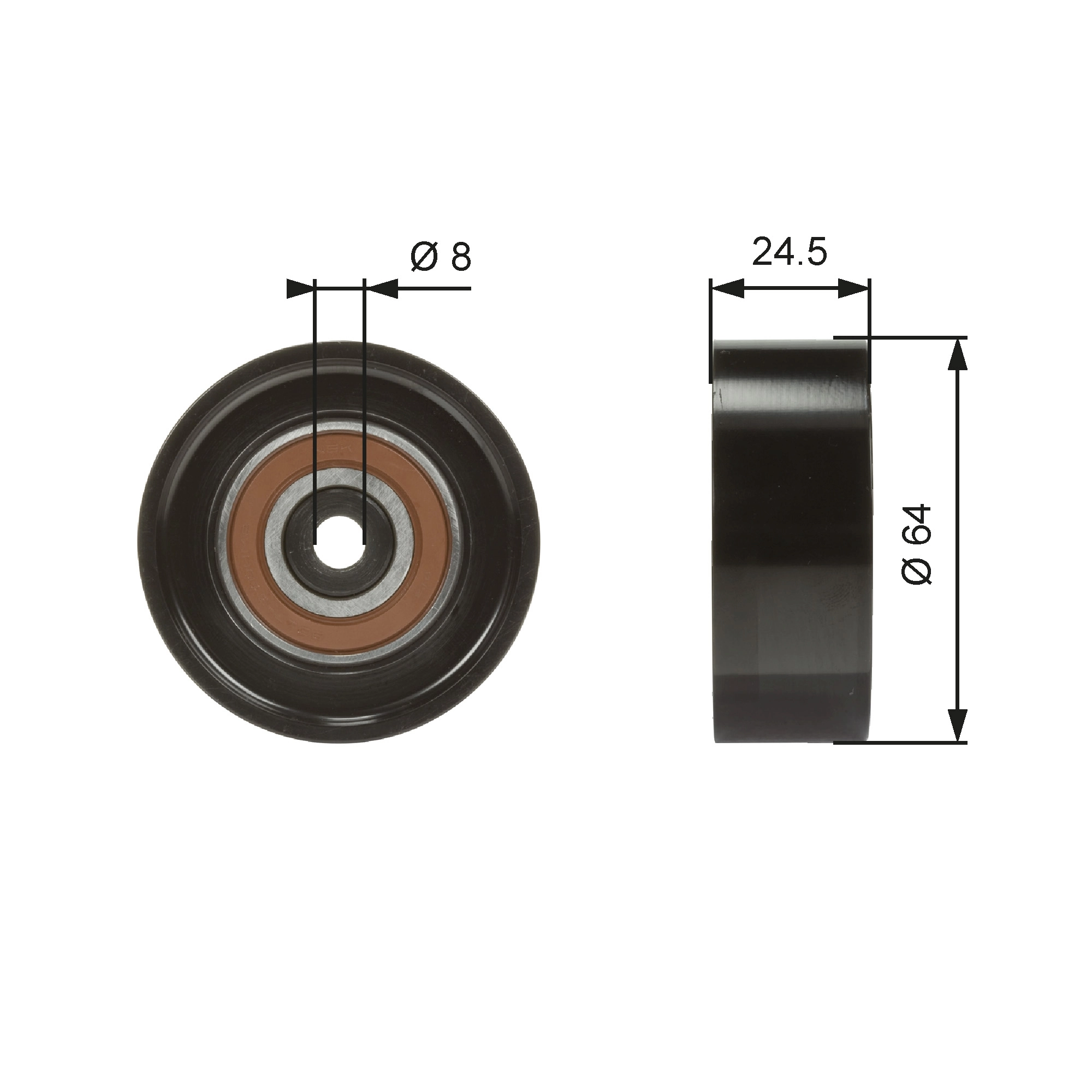 Rolo parasita da correia de transmissão para Audi A4 B7 8EC
