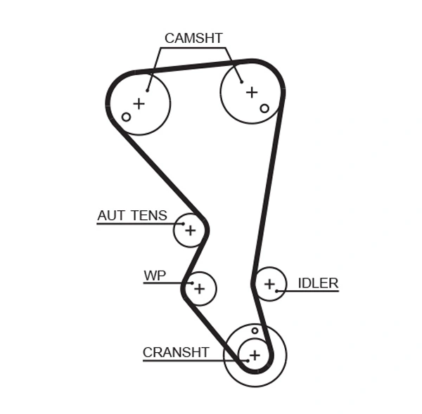 Correia do mecanismo de distribuição de gás para Ford Focus II DA, HCP, DP