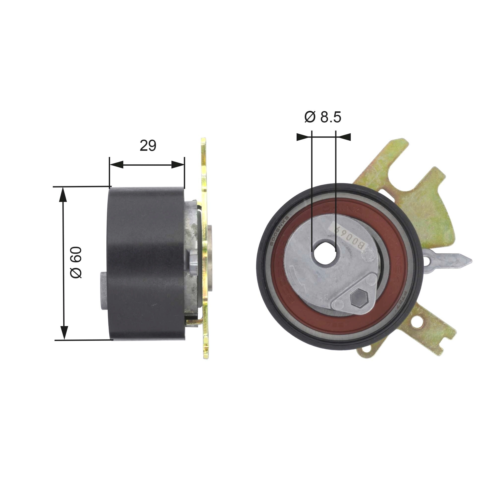 Rolo de reguladora de tensão da correia do mecanismo de distribuição de gás para Peugeot 307 CC 3B