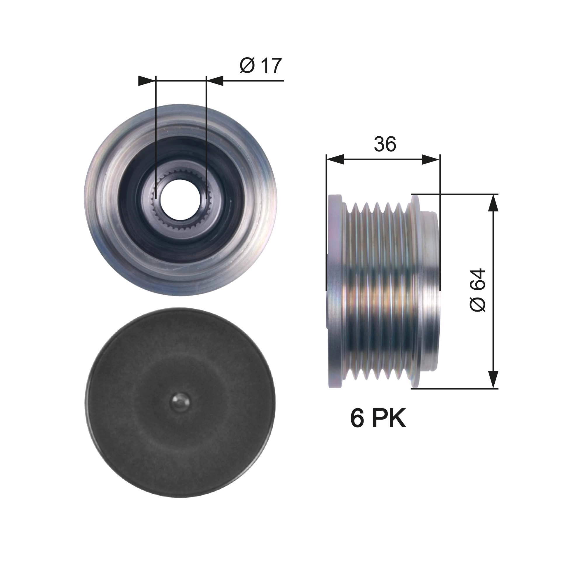 Polia do gerador para Ford Transit VI V347/8
