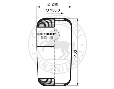 Coxim pneumático (suspensão de lâminas pneumática) do eixo 81436010095 MAN