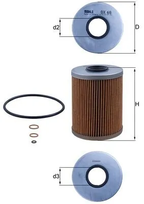 Filtro de óleo Mahle Original OX68D preço, a partir de 7,32 USD