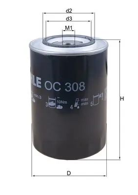 OC308 Mahle Original Filtro de óleo