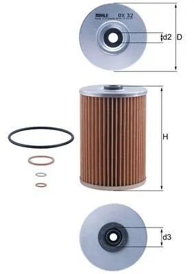 Filtro de óleo Mahle Original OX32D preço, a partir de 8,30 USD