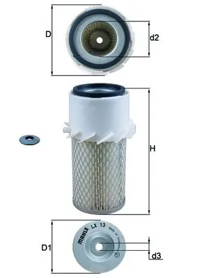 LX13 Mahle Original Filtro de ar