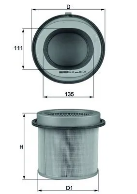 Filtro de ar para Mitsubishi Lancer C1V, C3V