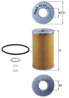 Filtro de óleo Mahle Original OX47D preço, a partir de 7,60 USD