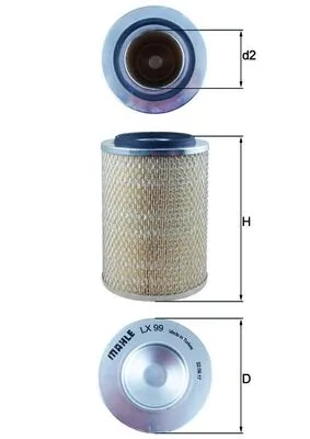 LX99 Mahle Original Filtro de ar