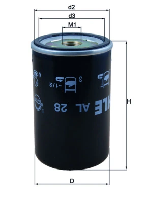 AL28 Mahle Original Filtro de secador de ar (separador de umidade e óleo) (TRUCK)