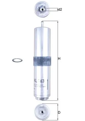 KL763D Mahle Original Filtro de combustível