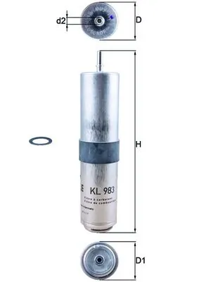 KL983D Mahle Original Filtro de combustível
