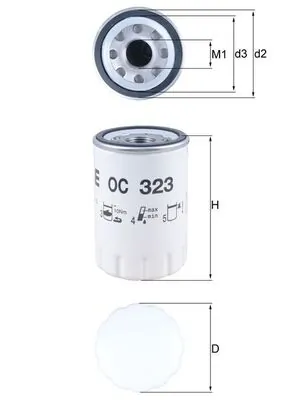 OC323 Mahle Original Filtro de óleo