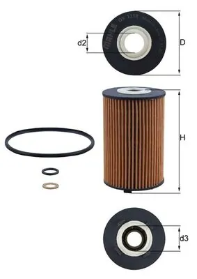 OX1158D Mahle Original Filtro de óleo