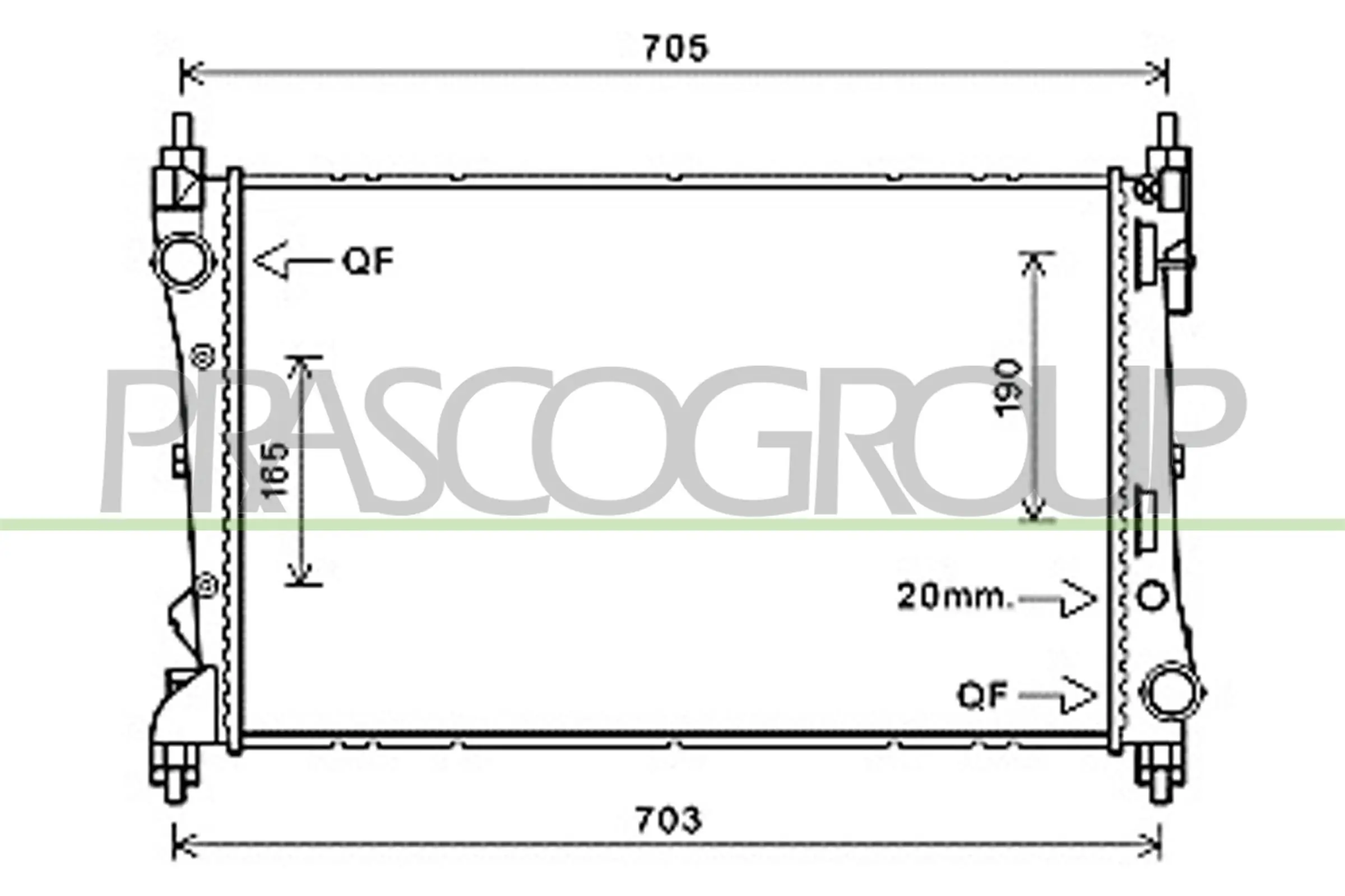 Radiador de esfriamento de motor Fiat Doblo II сaixa (263) (2010 - 2022) II