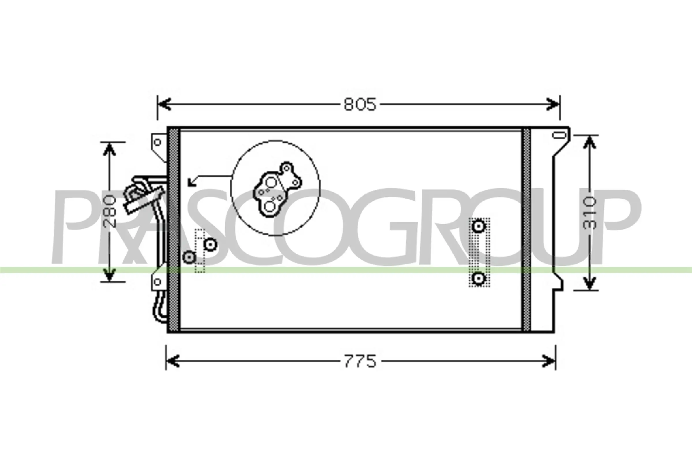 Radiador de aparelho de ar condicionado Volkswagen Touareg I 7LA, 7L6, 7L7