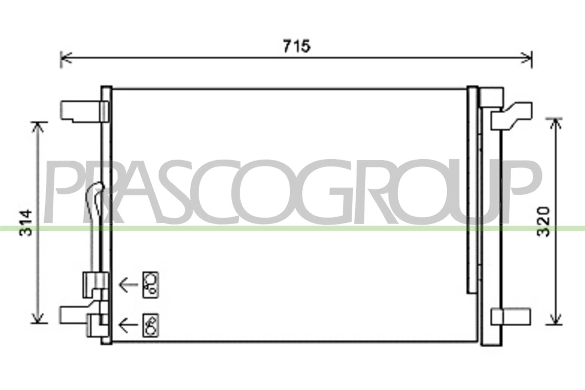  Radiador de aparelho de ar condicionado Skoda Octavia IV A8 hatchback (NX3, NN3, PV3) (2020 - 2026) IV A8