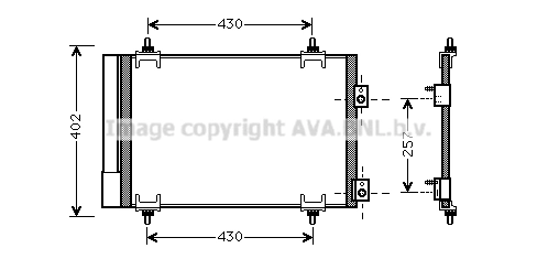 Radiador de aparelho de ar condicionado Peugeot 308 I 4A, 4C