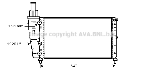  Radiador de esfriamento de motor Fiat Punto I hatchback (176) (1993 - 1999) I