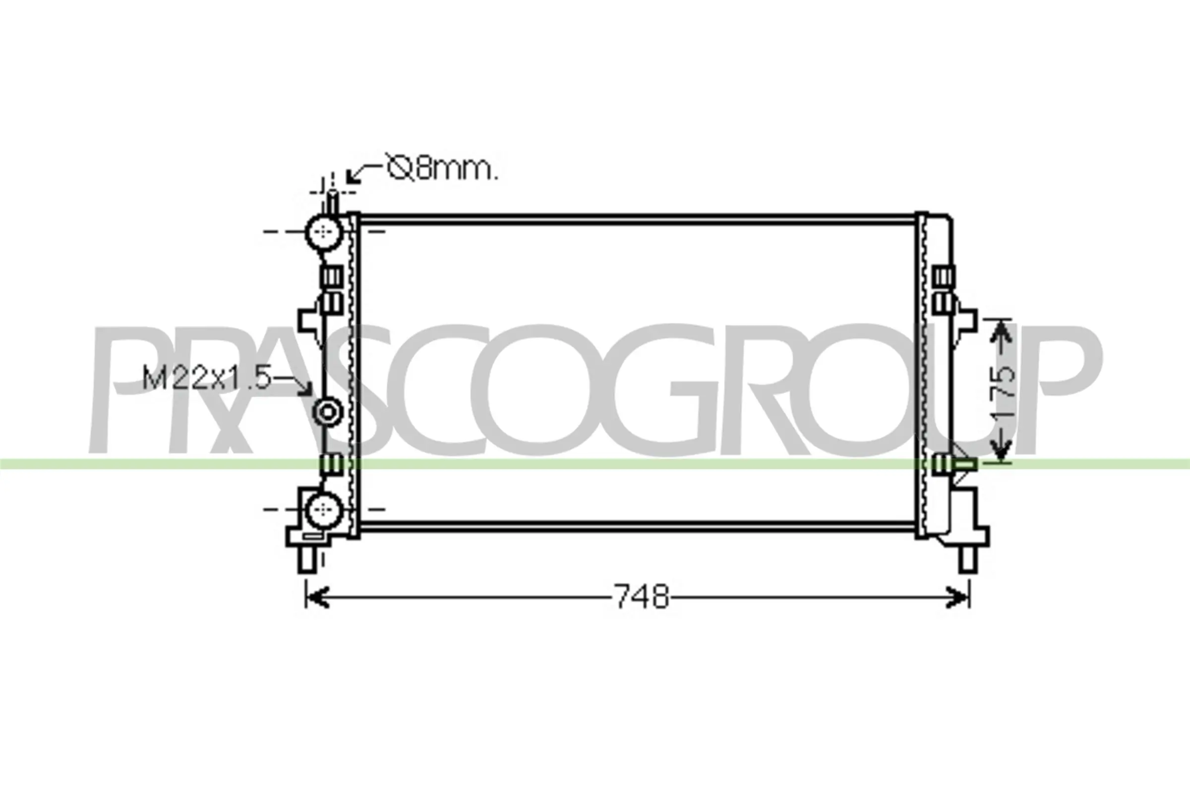 Radiador de esfriamento de motor para Skoda Fabia II 5J5, 545