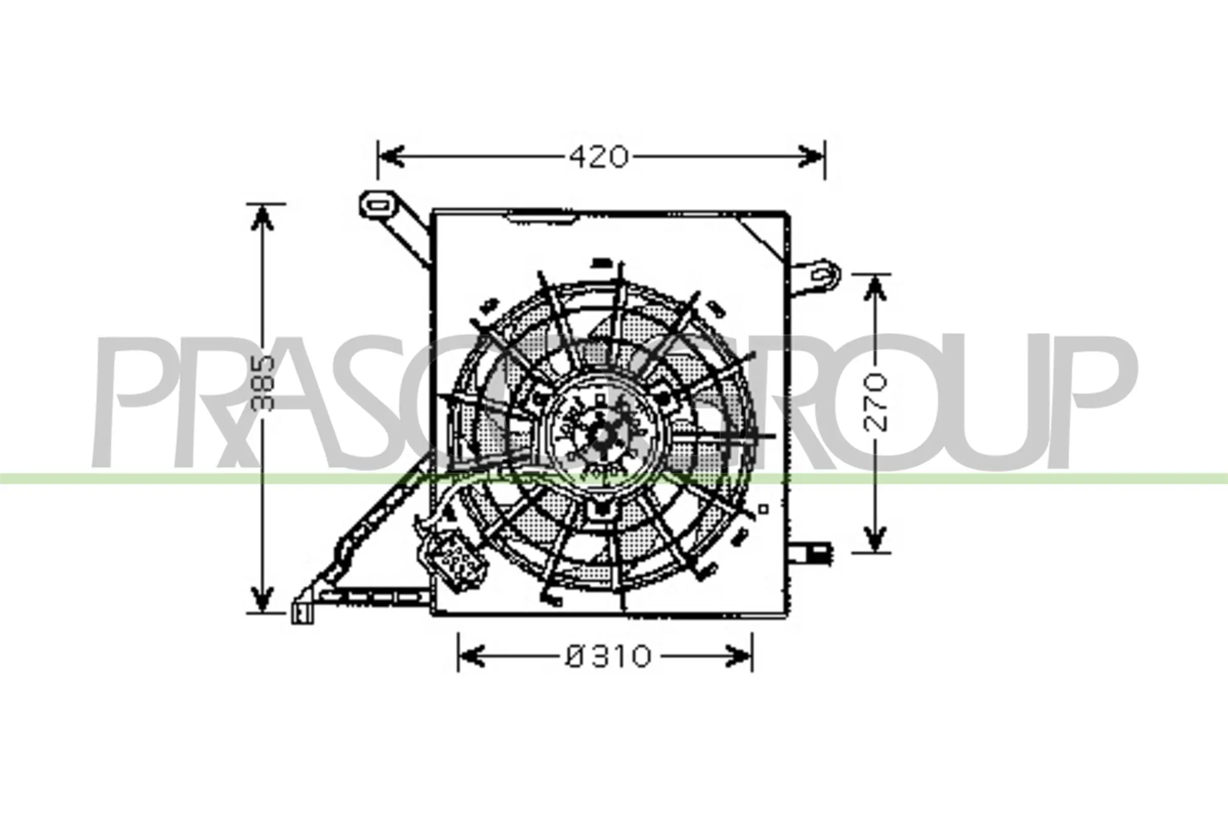 Difusor do radiador de esfriamento, montado com motor e roda de aletas General Motors 1341297 preço, a partir de 52,78 USD