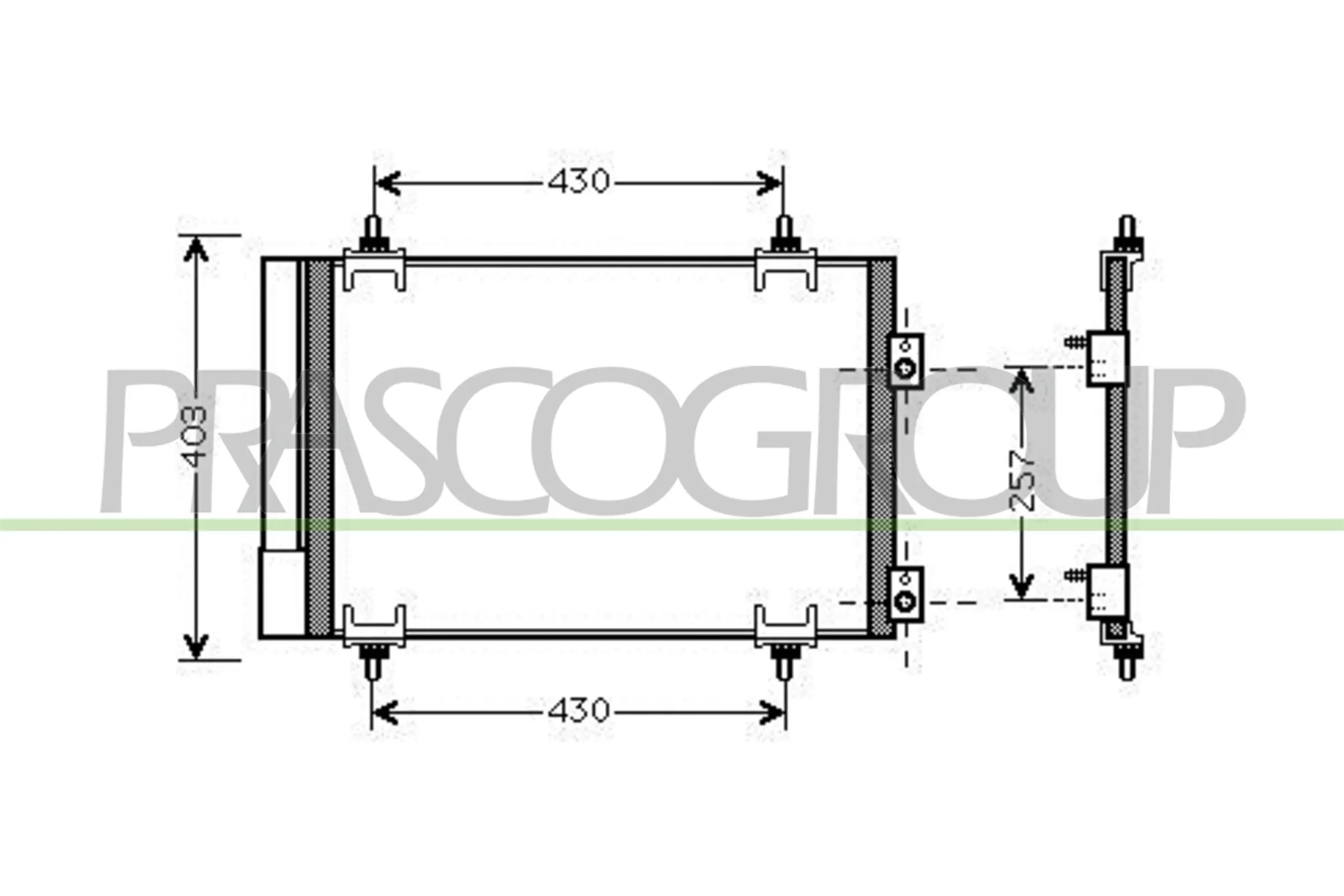 Radiador de aparelho de ar condicionado para Peugeot 308 I 4A, 4C