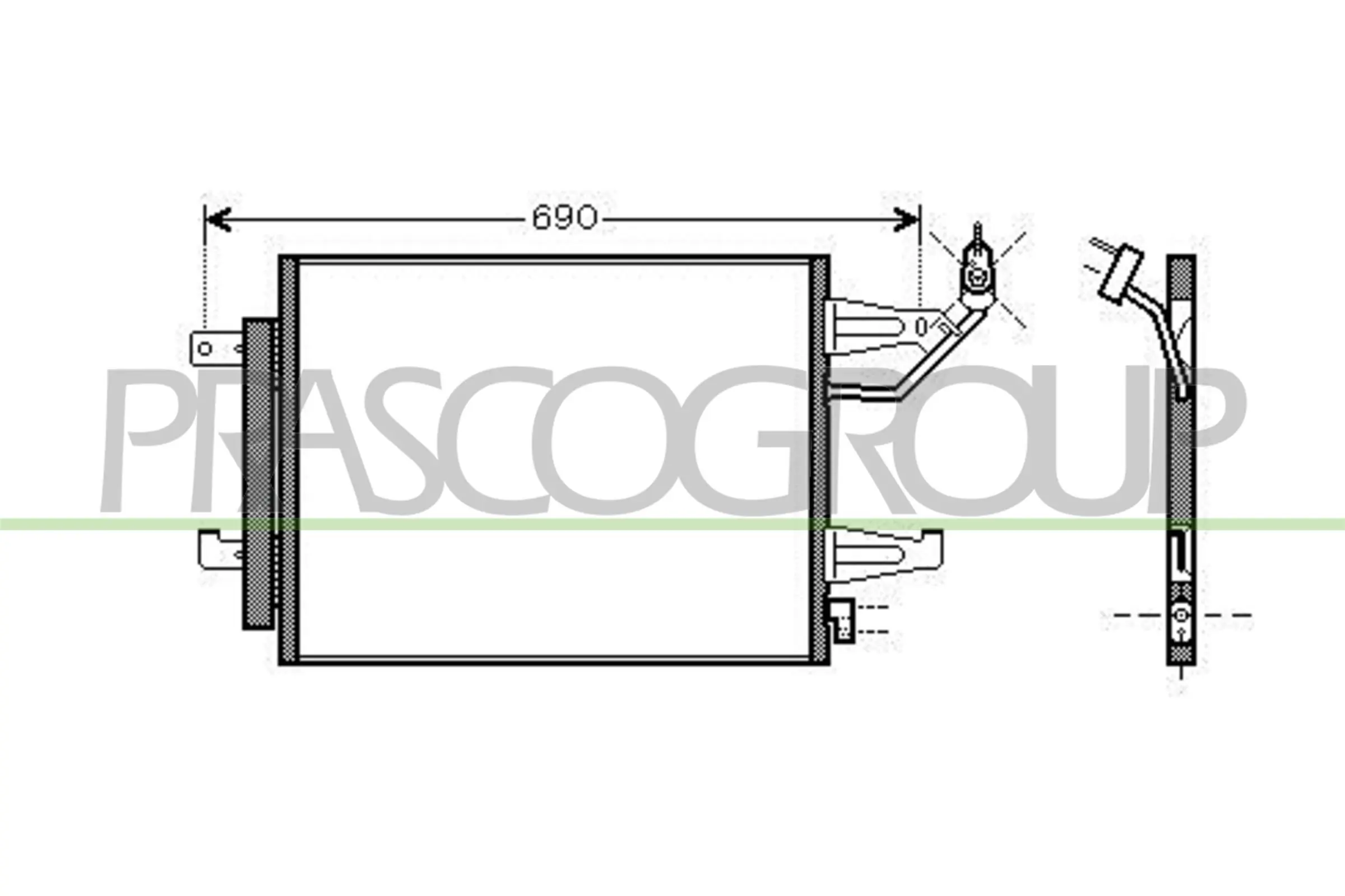 Radiador de aparelho de ar condicionado para Mitsubishi Colt VII Z3
