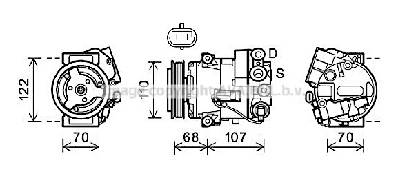 Compressor de aparelho de ar condicionado para Opel Meriva B 