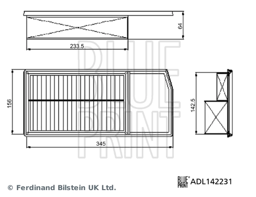 Filtro de ar Blue Print ADL142231 preço, a partir de 19,09 USD