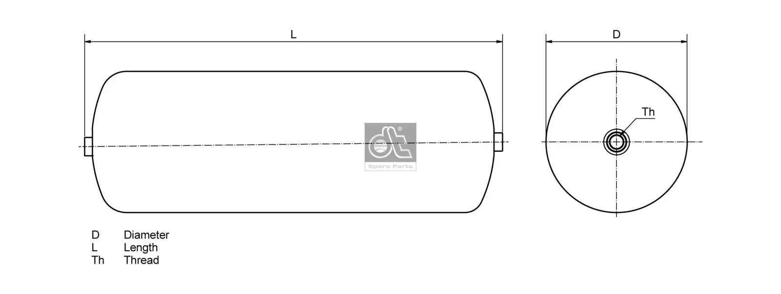 466439 Diesel Technic Tanque de recepção do sistema pneumático