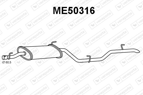Silenciador, parte traseira para Mercedes Vito 638